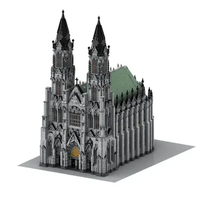 Gobricks MOC Köln Kathedrale Ziegel Modell Mittelalterliche Burg Gothic Kirche Street View Kirche Bausteine Sammlung Geschenk Image