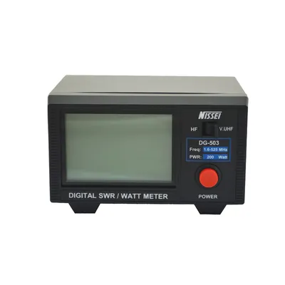 Walkie Talkie SWR/Watt Meter Nissei DG-503 1.6-525MHz HF VHF UHF Two Way Radio Digital SWR WATT Meter 200Watt 12VDC Input SO239