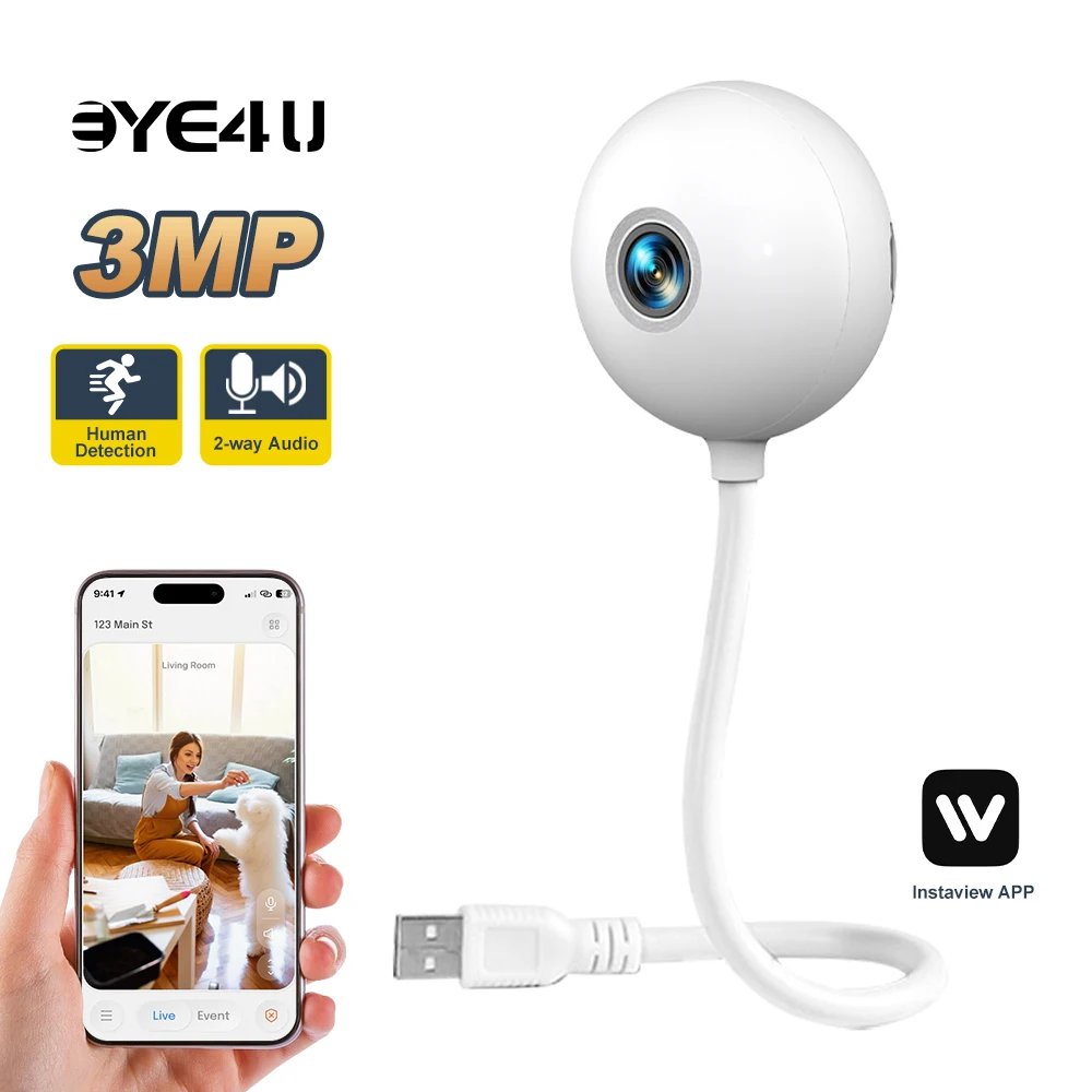 Indoor Mini Kamera 3MP 2,4G WIFI Wireless Baby Monitor USB Glühbirne Kamera Home Security Schutz IP Cam Video überwachung Image