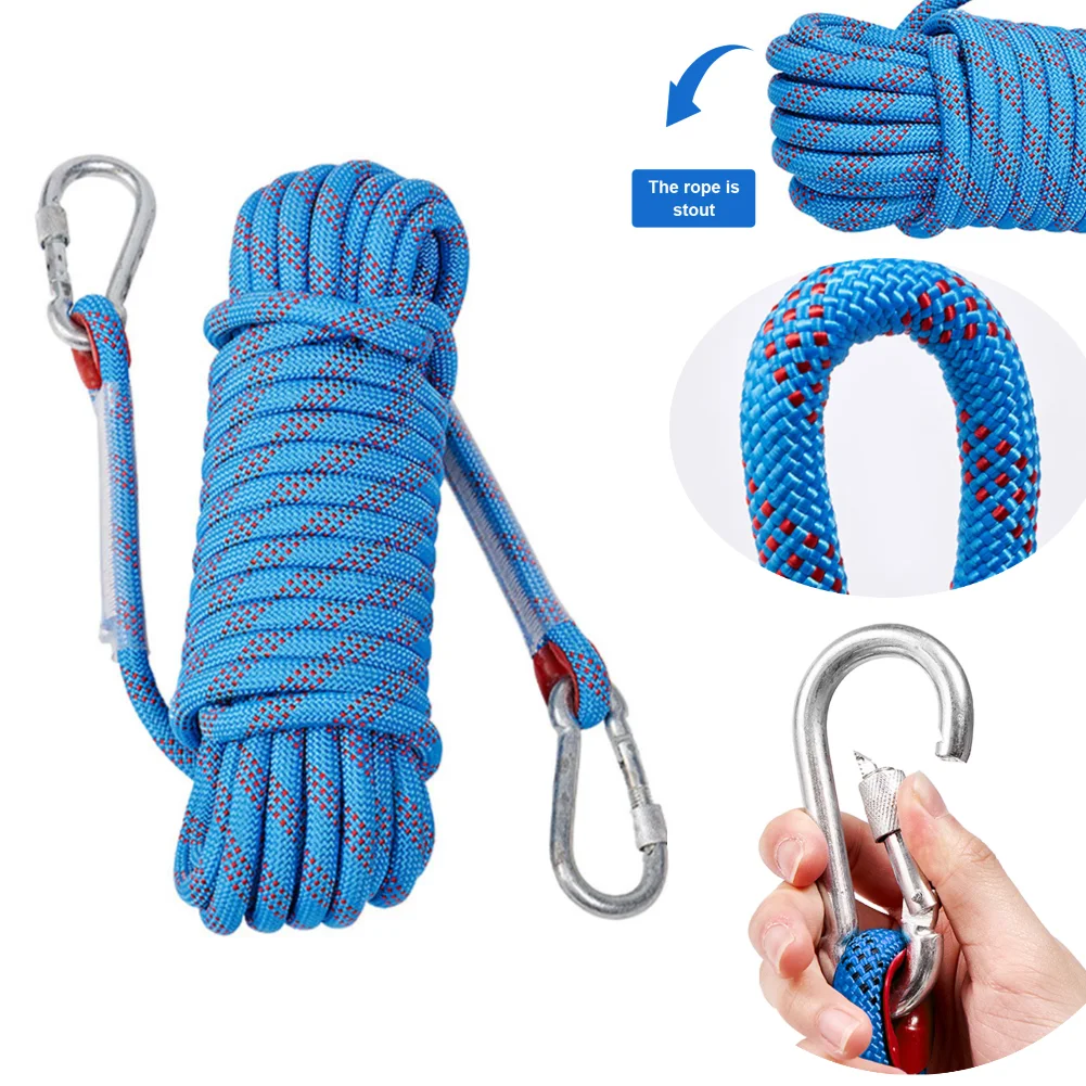 10 mm Kletterseil, 10 m/20 m/30 m, statisches Rapelling-Seil für den Außenbereich, für Feuerrettung, Sicherheit, Flucht, Baumklettern für den Außenbereich Image
