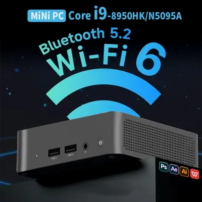 Tragbarer Mini-PC Core i9 8950HK Gaming-Mini-PC Windows 11 Pro 16 GB DDR4 1 TB 2 TB M.2 SSD WiFi 6 BT5.2 Desktop-Computer PC