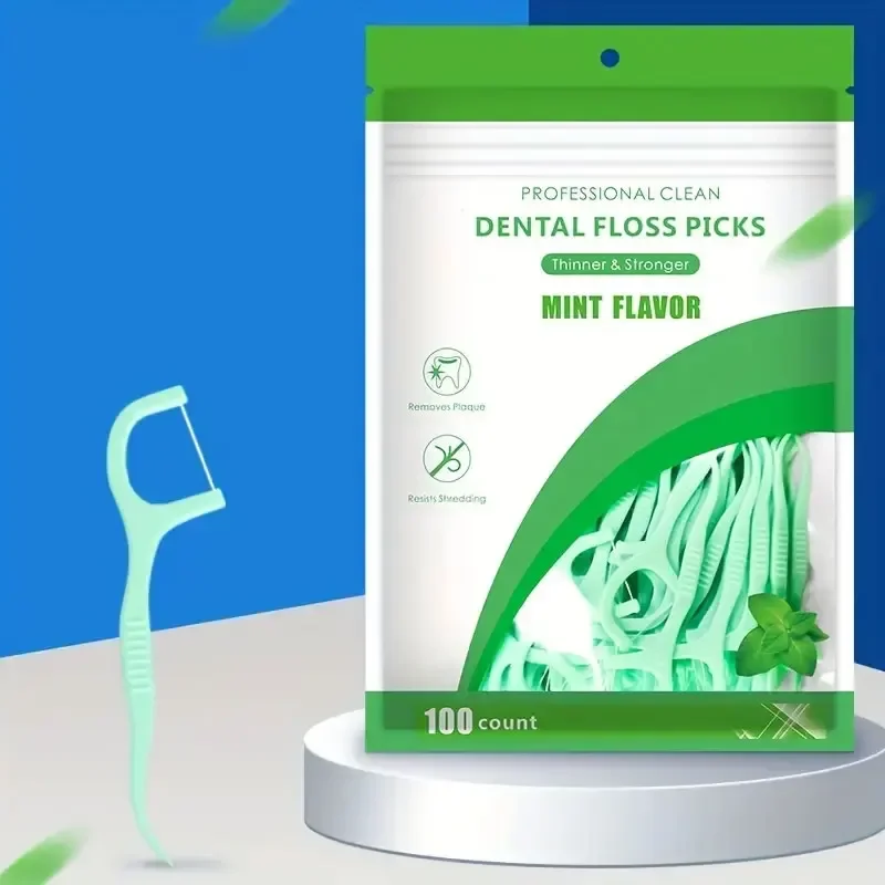 100/300 Stück Minzseide Mundreinigungsseide Mundpflege Essentials Home Zahnseide Zahnseide Starke Zähigkeit Premium Sicherheitsseide Image