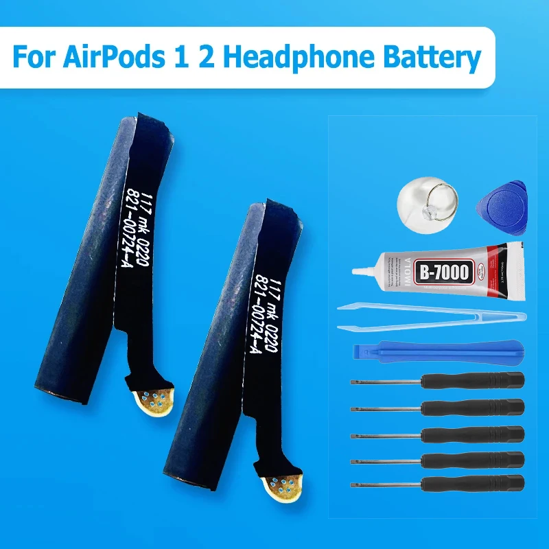 Brandneue 25 mAh Bateria für Airpods 2. 1st A1722 A2032 A2031 A1604 A1523 für AirPods 1 2 wiederaufladbare Kopfhörerbatterie Image