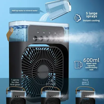Light Mute Five Hole Fan Refrigeration Fan Atomization Spray Humidifier Is Suitable for Outdoor