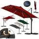 Hengda - Ombrellone offset da giardino, Ombrellone a ombrello - Alu - girevole a 360° - 3 x 3 m