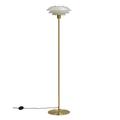 Lampadaire en opale/laiton avec métal/verre