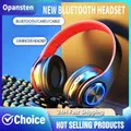 Cuffie Cuffie da gioco Blutooth Surround Sound Stereo Auricolare wireless USB con microfono Cuffie per PC portatile con luce colorata