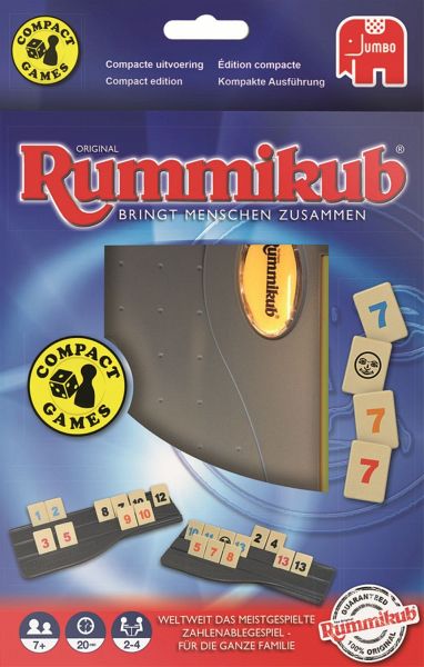 Jumbo 03942 - Original Rummikub Reise, Aufbewahrungsbox, Travel, Familienspiel, Reisespiel - Jumbo Spiele