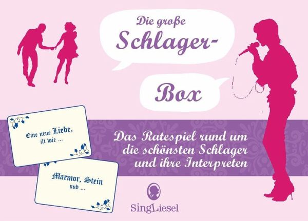 Die große Schlager-Box. Das Spiel für Senioren rund um die schönsten deutschen Schlager. Spiele Box mit 100 Karten. - Singliesel