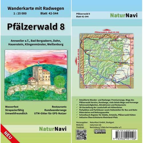 NaturNavi Wanderkarte mit Radwegen Pfälzerwald
