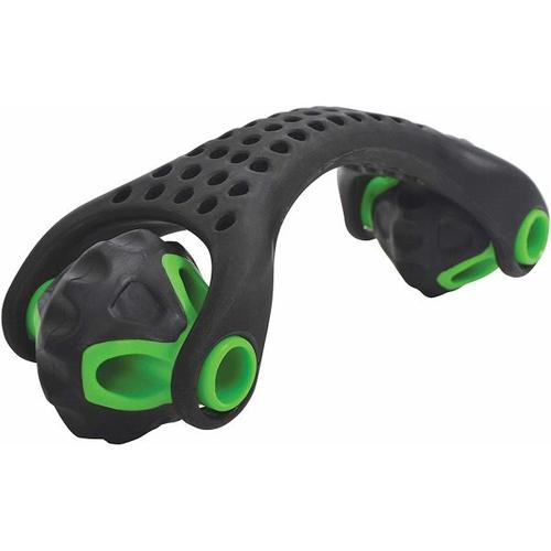 Schildkröt 960150 - Fitness Massage Roller, Selbstmassage Roller, Körpermassageroller, Faszienroller, schwarz-grün, 2 Noppen-Rollen Ø 55mm,