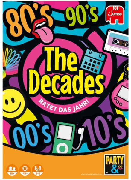 Jumbo 19830 - The Decades, 80er und 90er Jahre Partyspiel - Jumbo Spiele