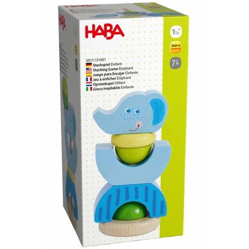HABA 2011131001 - Steckspiel Elefant, Stapelspiel, Motorikspielzeug, Holz - HABA Sales GmbH & Co.KG