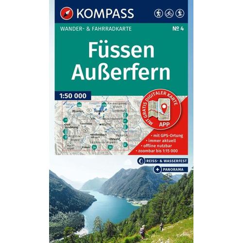 KOMPASS Wanderkarte 4 Füssen, Außerfern 1:50.000
