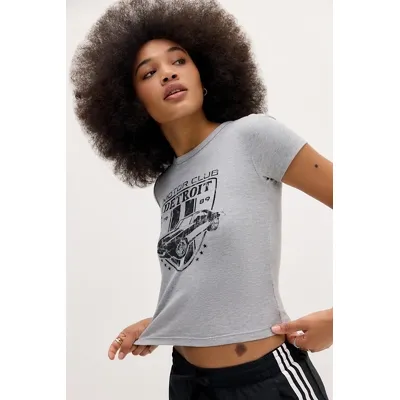 UO Motor Club Detroit Baby T-Shirt - Grey L at Urban Outfitters