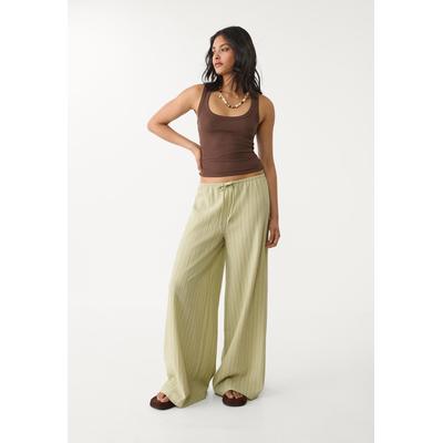 Stradivarius Flowing striped trousers Khaki XL