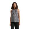 Blusentop MARC O'POLO "mit Allover-Print", Damen, Gr. 36, multi, weiß cotton, Obermaterial: 100% Leinen, bedruckt, elegant, normal, ohne Ärmel, Blusen
