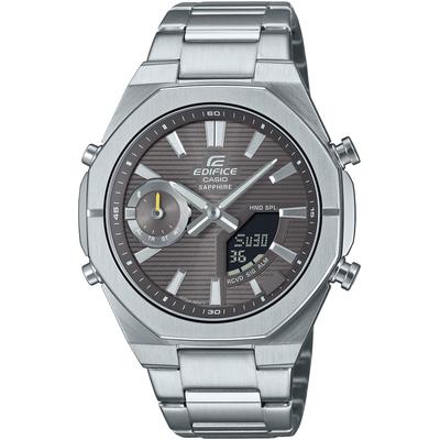 Smartwatch CASIO EDIFICE, silber (edelstahlfarben), Smartwatches, Solaruhr, Armbanduhr, Herrenuhr, Super Illuminator, Edelstahlarmband Image