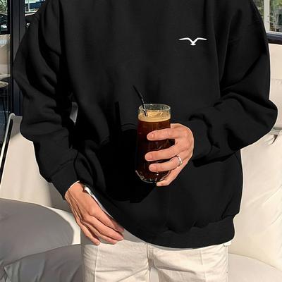 TEMU Men's Eagle Print Sweatshirt - Casual & Comfortable Stretch Fabric, Spring/fall Image