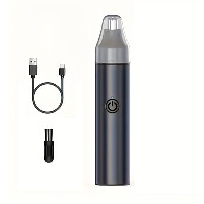 TEMU Usb Rechargeable Nose & Ear Hair Trimmer - , Facial Hair Removal For Men And Women Image