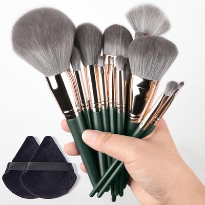 TEMU Premium Makeup Brush Set - Soft Synthetic Bristles For Flawless Application, Includes Blush, Foundation, Eye Shadow & More - Beginners To Pros, Companion & Gift Image