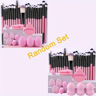 TEMU 20/32pcs Makeup Tools Set Including: 20pcs Makeup Brushes Set+ 3 Powder , 3 Mini Air Cushion , 3 Beauty Blenders & 3 Blenders, Suitable For Types Image