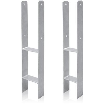 H-Anker 101MM Pfostenträger 2 Stück Pfostenanker Pfostenschuhe Carport H-Träger Feuerverzinkt für Image