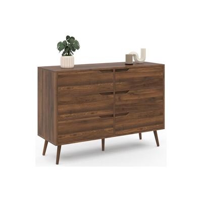 Idmarket - Kommode mit 6 Schubladen helsinki 115 cm skandinavisch Nussbaum-Effekt Image