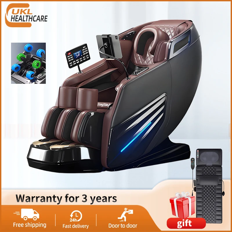 2025 Upgrade 6D Jade Roller Massagesessel mit KI-Sprachsteuerung, automatischer Körperscan, thailändischer Dehnung und Telefonhalter – Zero Gravity F Image