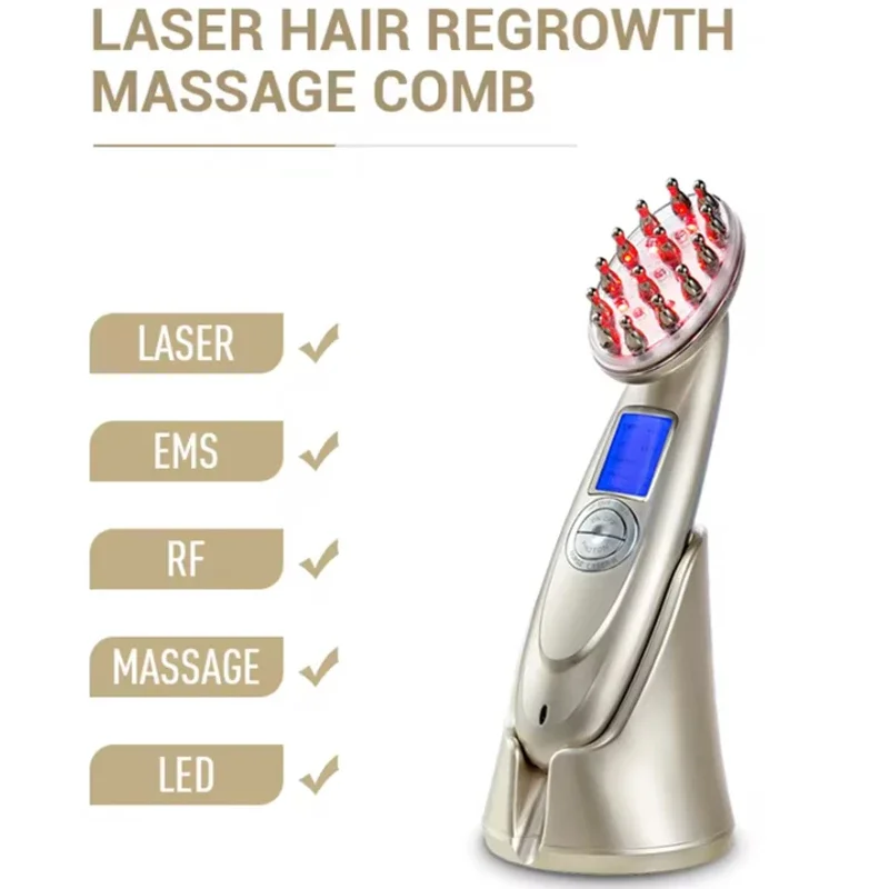 Elektrische Laser Haar Wachstum Kamm Anti Haarausfall Massage Therapie Infrarot RF Rot Licht EMS Vibration Massage Haar Pinsel Haarpflege Image