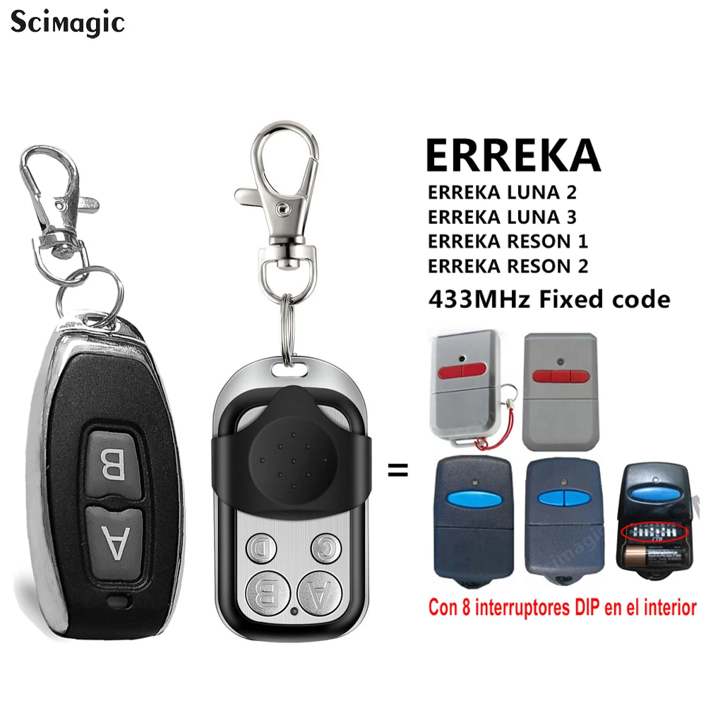 ERREKA LUNA 2/3 Garagentorsteuerung DupicaOr ERREKA RESON 1/2 433,92 MHz Festcode Garage Clone Command Fernbedienung Neu Image