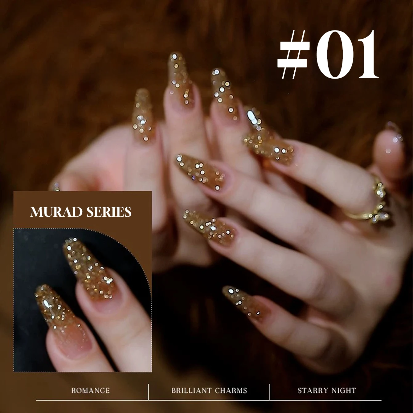 MIANEL 12 ml Maillard Crushed Diamond Gel Nagellack 2025 Whitening Gel Red Nails Gold Nails Valentine Nails Image