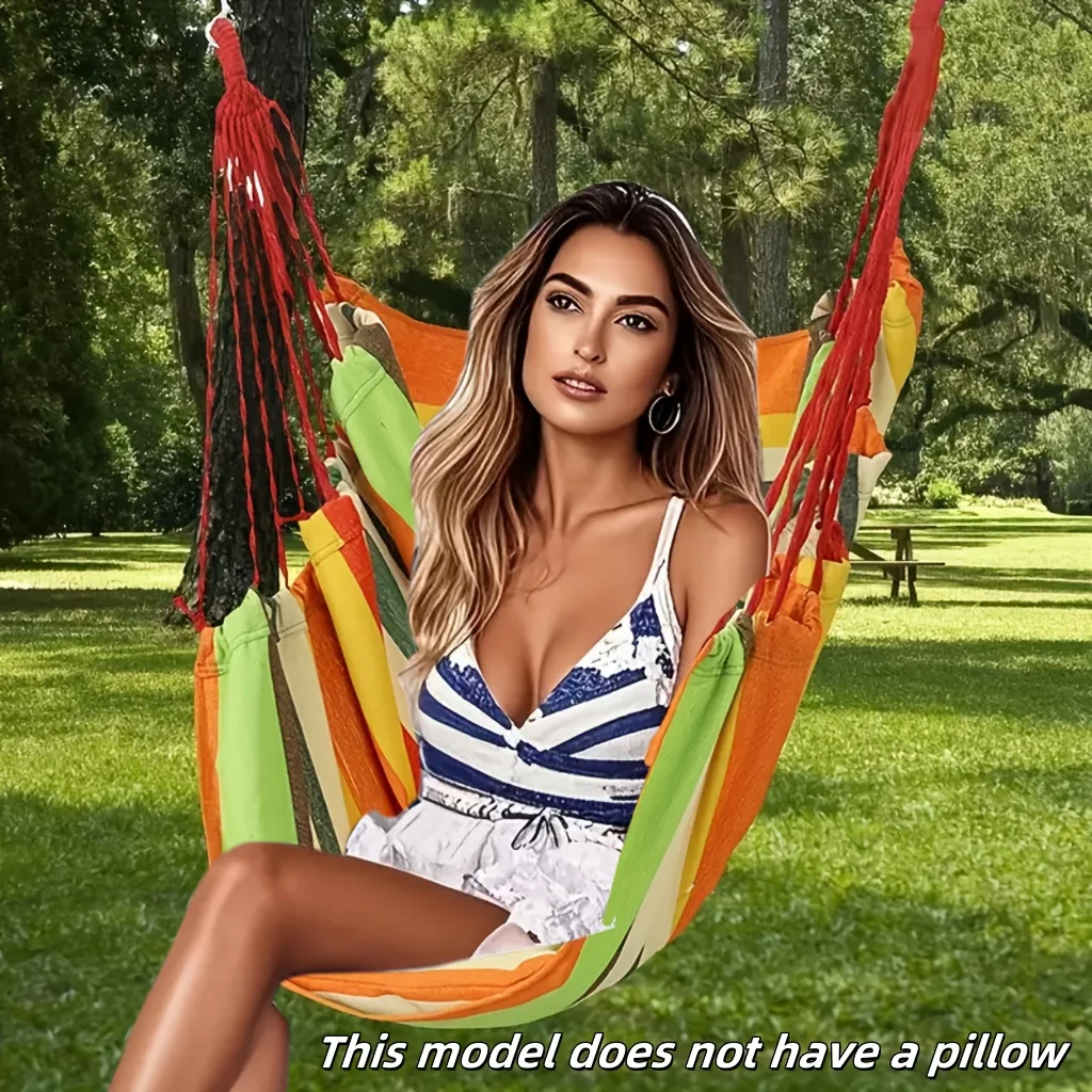 Lebendiger gestreifter Canvas-Hängesessel – multifunktionaler, langlebiger, strukturierter Stoff, pflegeleichte Schaukel für den Innen- und Außenbereich