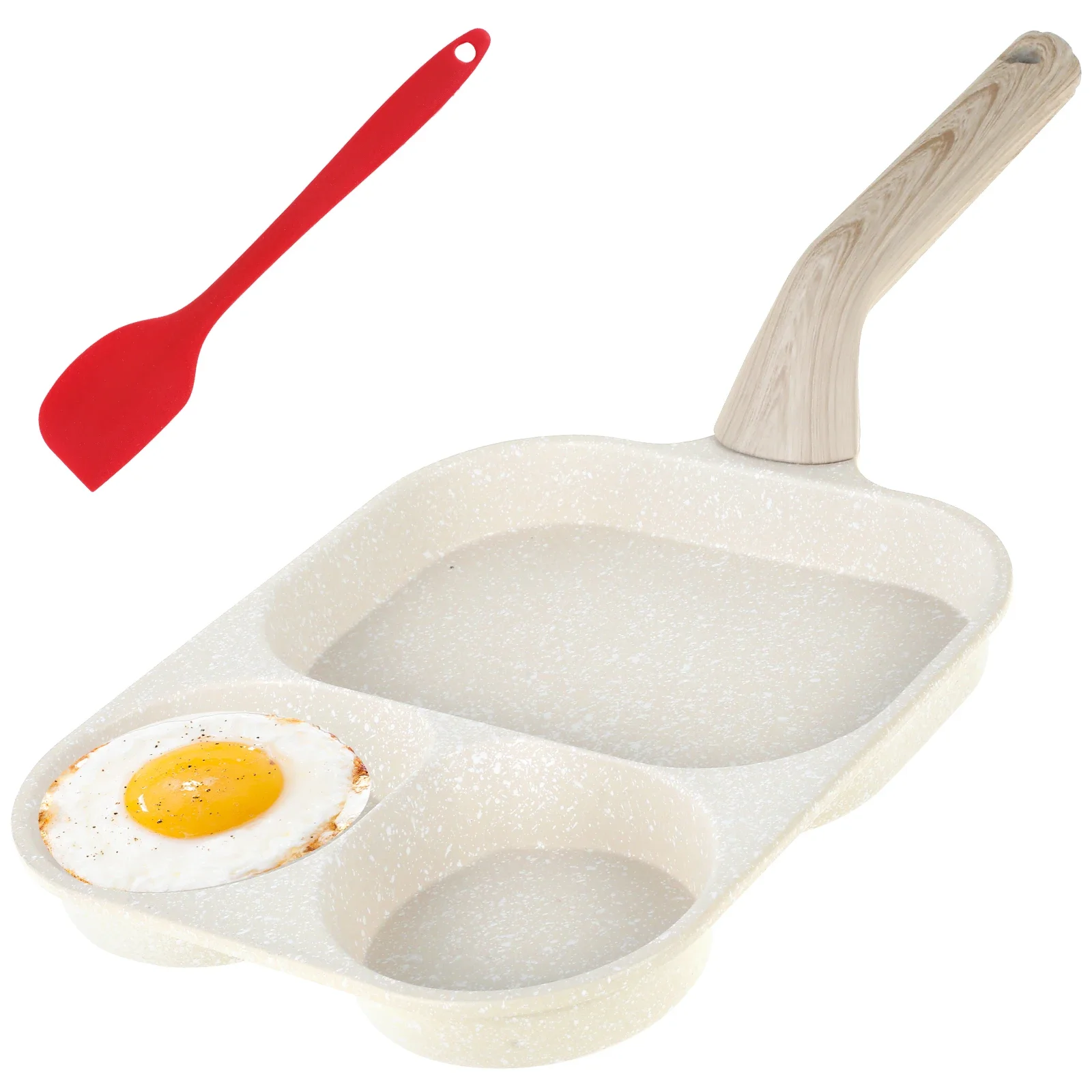 Brattopf Pfanne Ei Bratpfanne mit Maifan-Beschichtung 3-in-1 Antihaft-Kochen Ei Omelette Pfanne Schinken Pfannen Frühstück Maker Kochgeschirr Pfanne Image