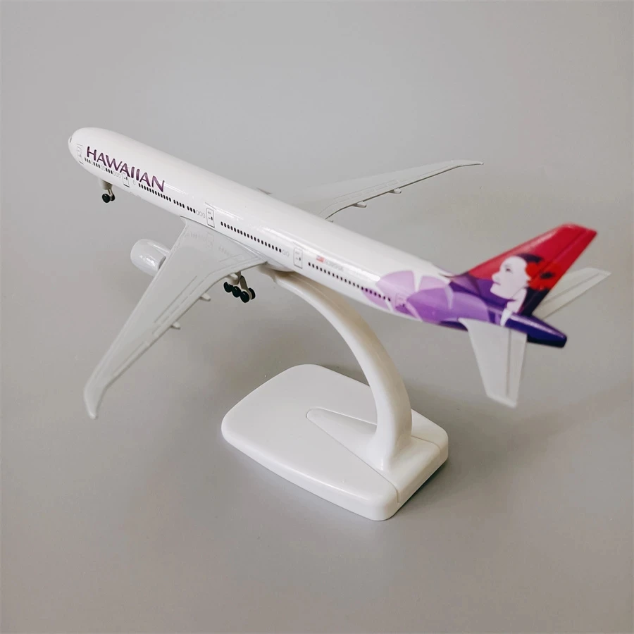 Airplane Toys Accessories 20cm 1:400 Metal Airplane Model Hawaii B777 Metal Replica Alloy Material Aviation Simulation Boy Gift Image