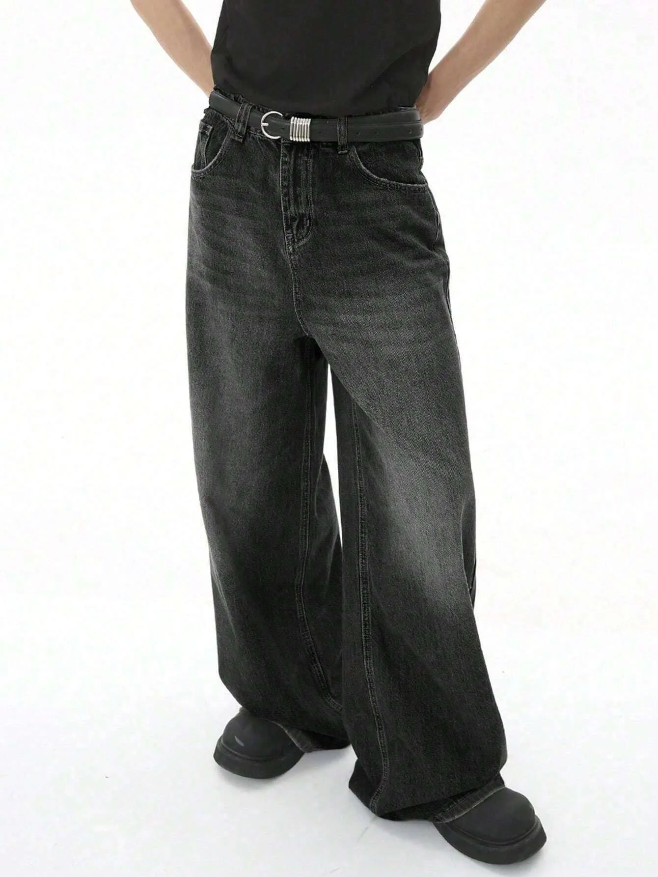 1 Stück Herren Daily Travel Casual American Street Loose Jeans, Schwarz, Hellblau, Meeresblau Fashion Street Style Retro Lantern Jeans Jeanshose