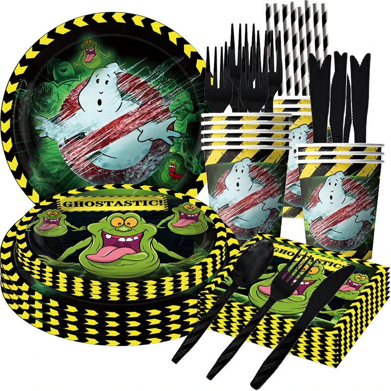 Ghostbusters Party Dekoration Fangen Geist Alles Gute Zum Geburtstag Winkel Einweg Geschirr CupPlate Tischdecke Baby Dusche Liefert Spielzeug Image