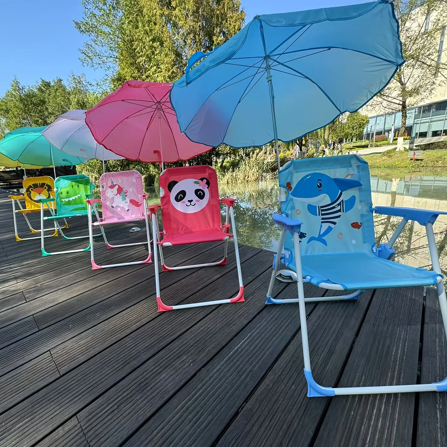 Klappbarer Campingstuhl für Kinder am Strand – Kinder-Campingstuhl mit Sonnenschirm im Freien – leicht und robust – für Strand- und Outdoor-Camping