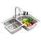 Stainless Steel Corner Kitchen Sinks Home Creative Accessories Double Slot Wash BasinBalcony Shaped