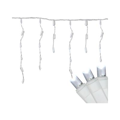 Northern Lights Northlight 300 Count Cool White Led Wide Angle Icicle Christmas Lights 24.5Ft White Wire