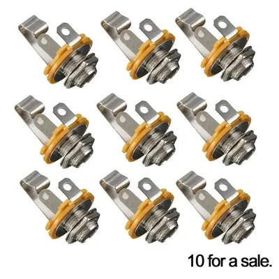 10 Pcs For Electric Guitar / Bass Effect Socket Plug Input Power Outlet Mono Audio 6.35 Mono Jack