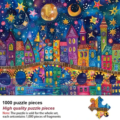 Castle at Night Jigsaw Puzzle 1000 Pieces for Adults Environmentally Friendly Paper Christmas Gift