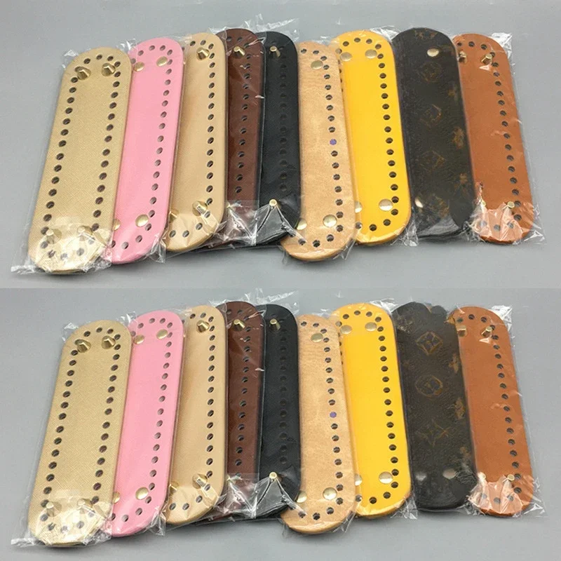 Fondo della borsa fatto a mano Fondo della borsa in PU Borse tessute all'uncinetto fai-da-te Hardware per bagagli Accessori in pelle Borse ovali Accessori per borse inferiori