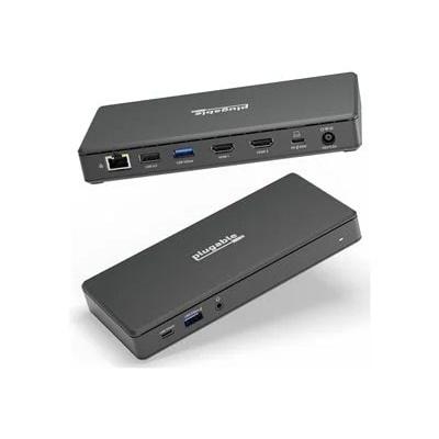 Plugable USB-C Dual HDMI Display Docking Station with 65W Charging