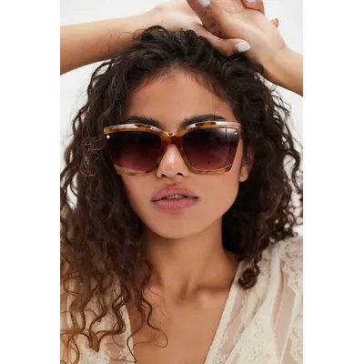 Milano Oversized Cat-Eye Sunglasses at Free People in Tort