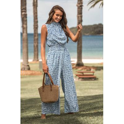 Ditsy Floral Smocked Jumpsuit