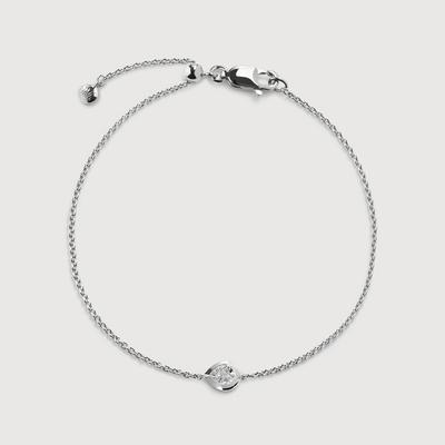 Sterling Silver Pear Diamond Chain Bracelet Lab Grown Diamond