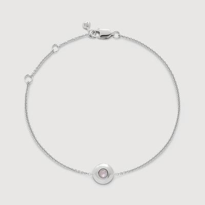 Sterling Silver June Birthstone Chain Bracelet Moonstone