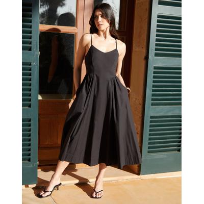 Threadbare Women's Black V Neck Fit & Flare Midi Dress