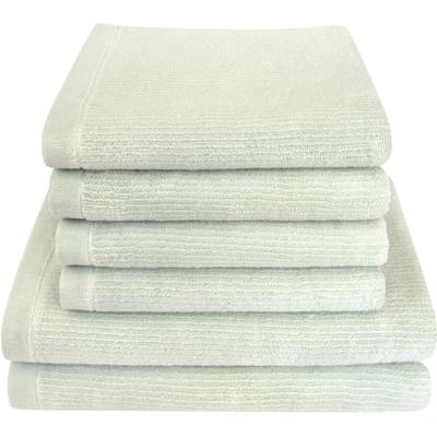 Handtuch Set DYCKHOFF "Landscape", grün (minze), 6 tlg., Walkfrottier, Walkfrottier, Obermaterial: 100% Baumwolle, Handtuch-Sets, 4 Handtücher (50x100cm), 2 Duschtücher (70x140cm) Image